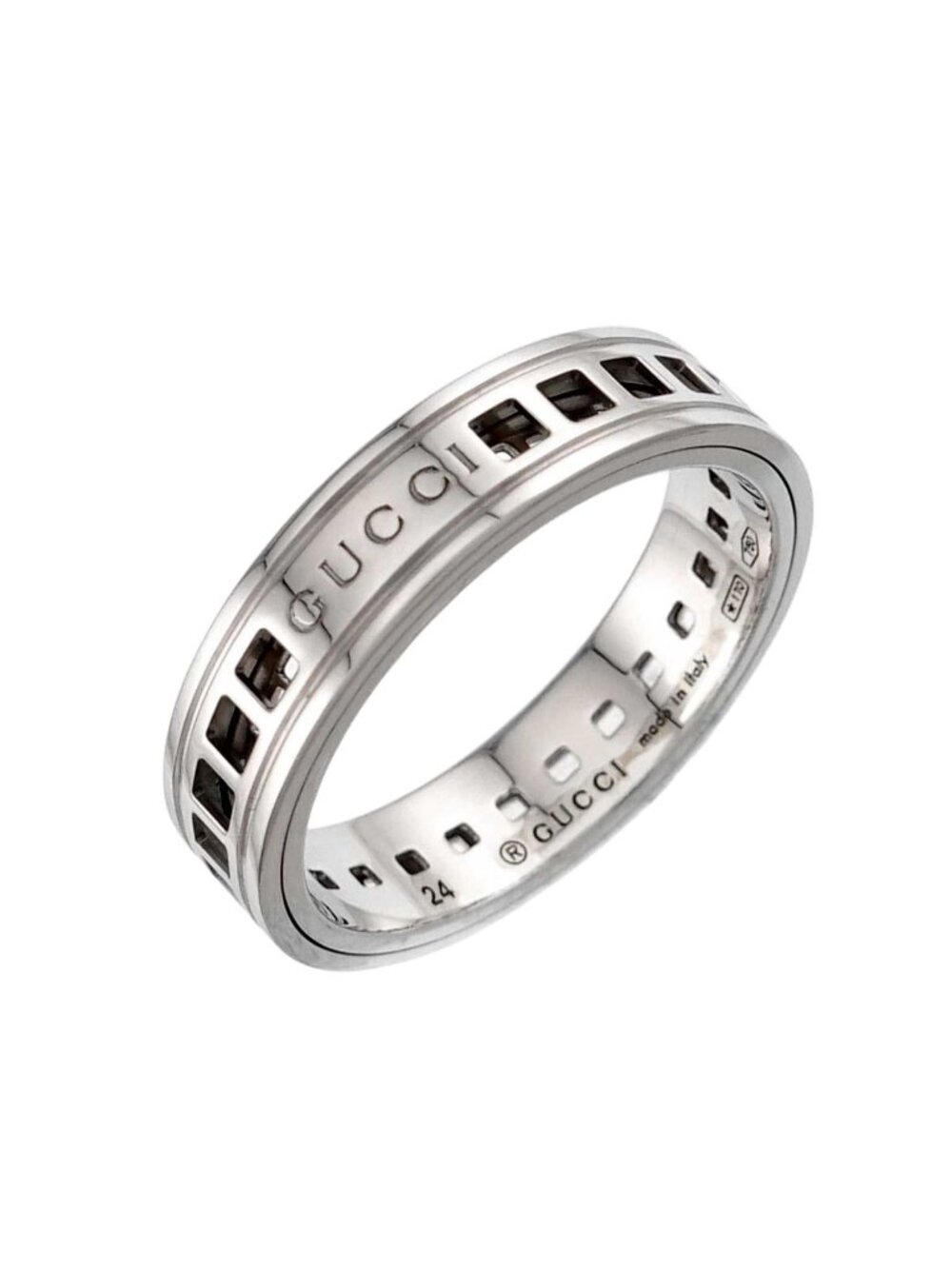 Gucci Scroll Ring 18k WG White Gold 750